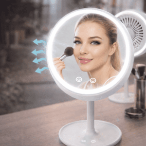مرآة المكياج المضيئة مع مروحة مدمجة (Lighted Mirror Fan)مرآة المكياج